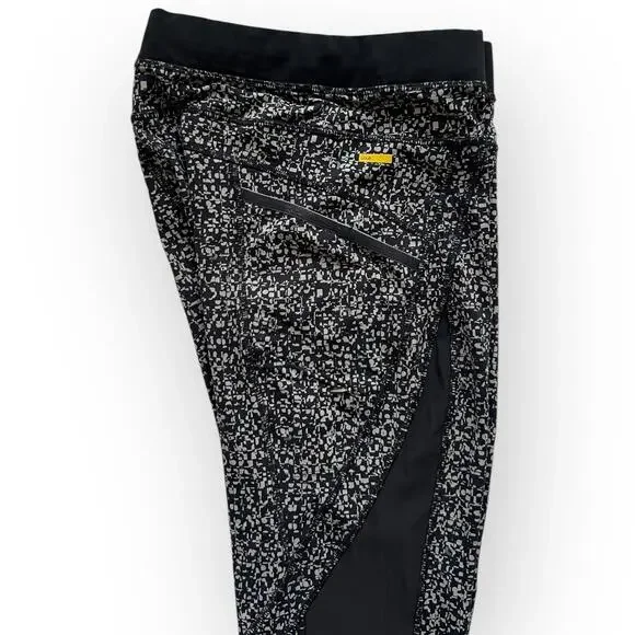 Lole Women's Black & Gray Geometric Sheer Side Activewear 7/8 Leggings Size S - Picture 3 of 13